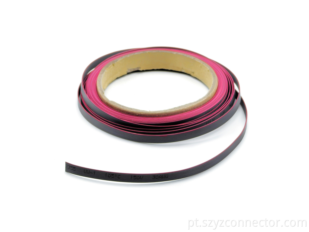 Cabo de fita cinza de inclinação de 0,635 mm 10 pinos com faixa vermelha 0.635mm Pitch Gray Ribbon Cable 10-Pin with Red Stripe